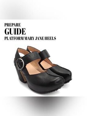 Fluevog EXCELLENT Prepare Guide black leather platform MJ heel -8.5 (fits 8)